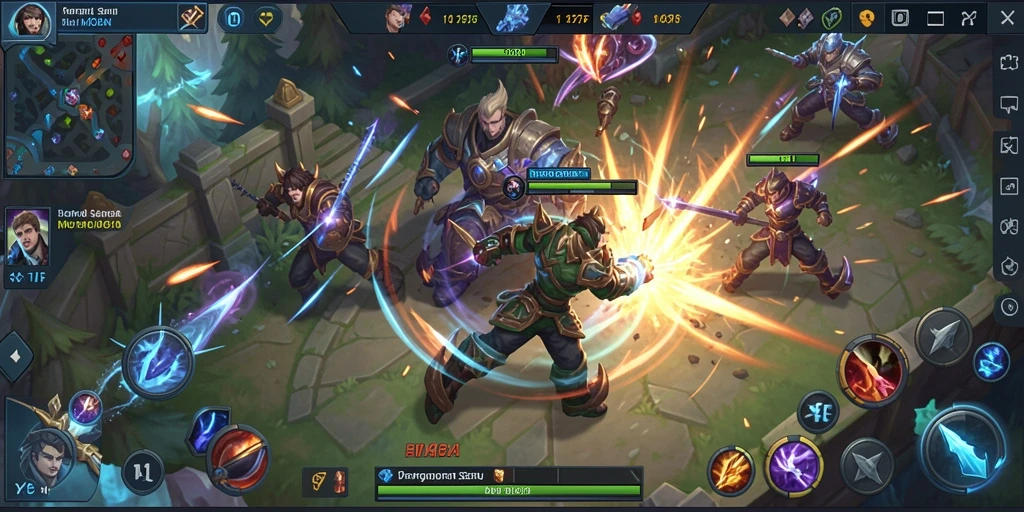 Screenshot utama 47F menampilkan aksi seru dalam pertarungan MOBA.