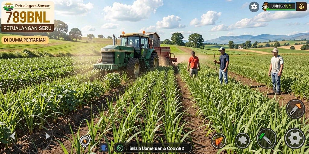 Screenshot gameplay yang menampilkan kegiatan bertani di 789BNL.