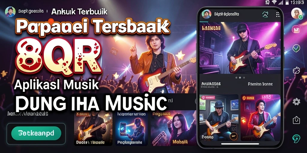 Tangkapan layar dari gameplay interaktif aplikasi 8QR dengan tantangan musik.