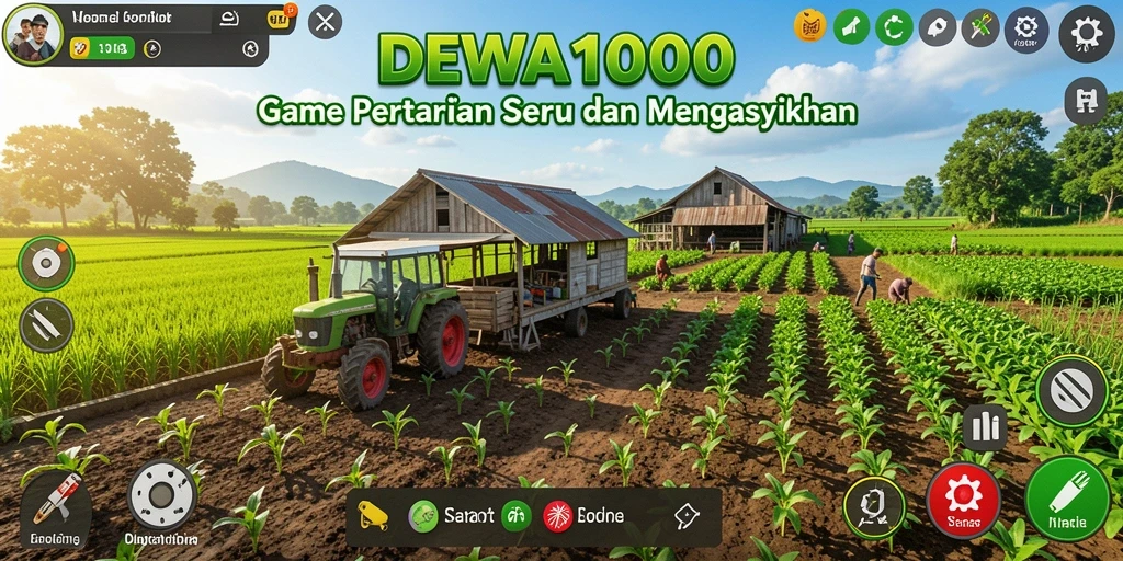 Tampilan menarik gameplay DEWA1000 dengan aktivitas pertanian.