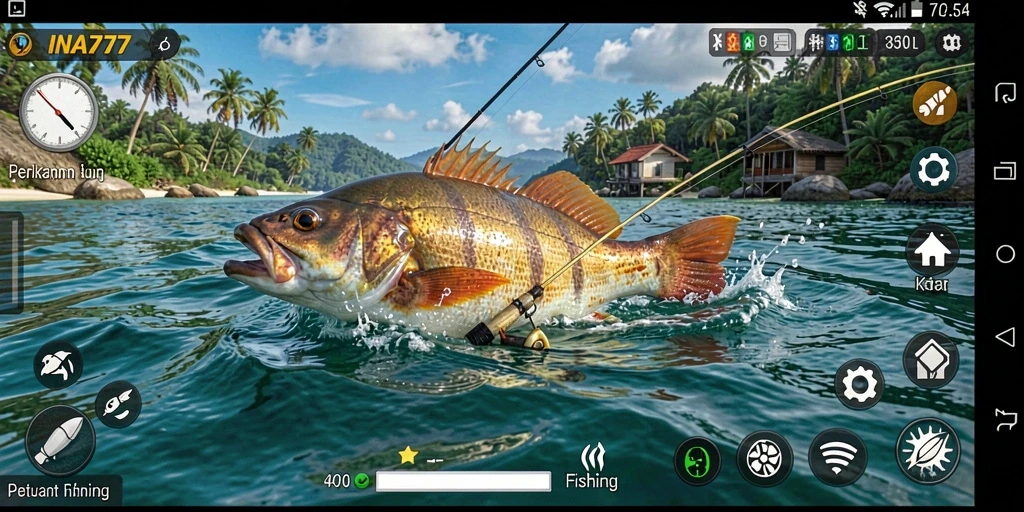Screenshot gameplay INA777 yang menunjukkan keseruan memancing.