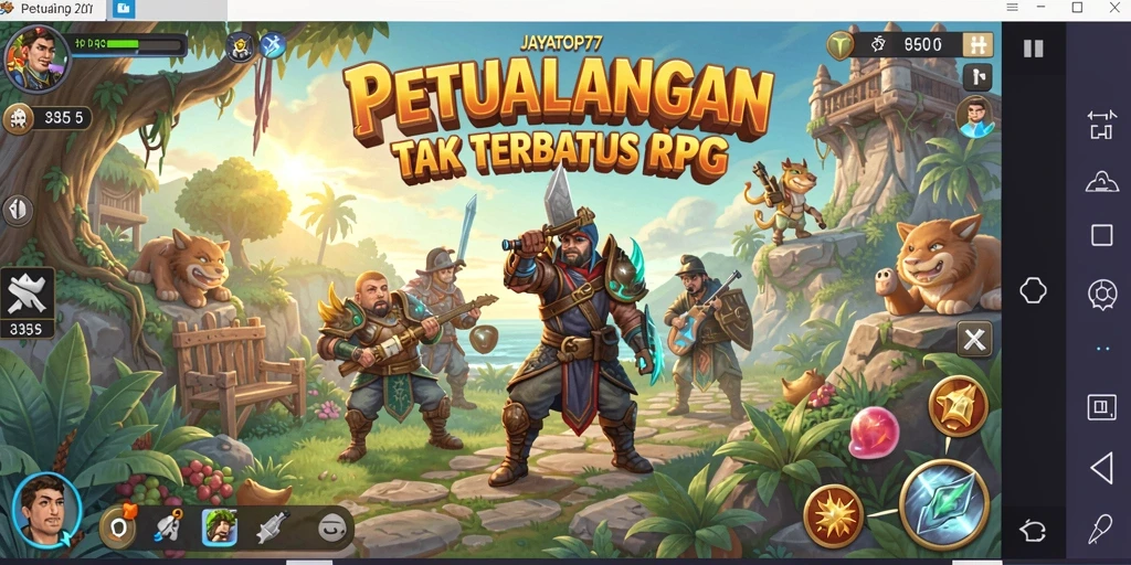 Screenshot gameplay JAYATOP77 menampilkan pertarungan menarik di dunia RPG.
