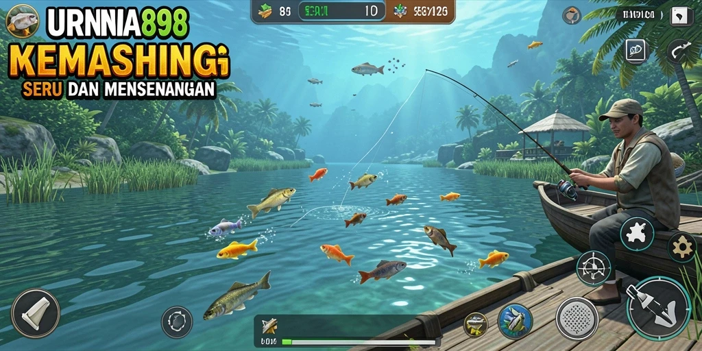 Screenshot gameplay KURNIA898 yang menampilkan pengalaman memancing seru.
